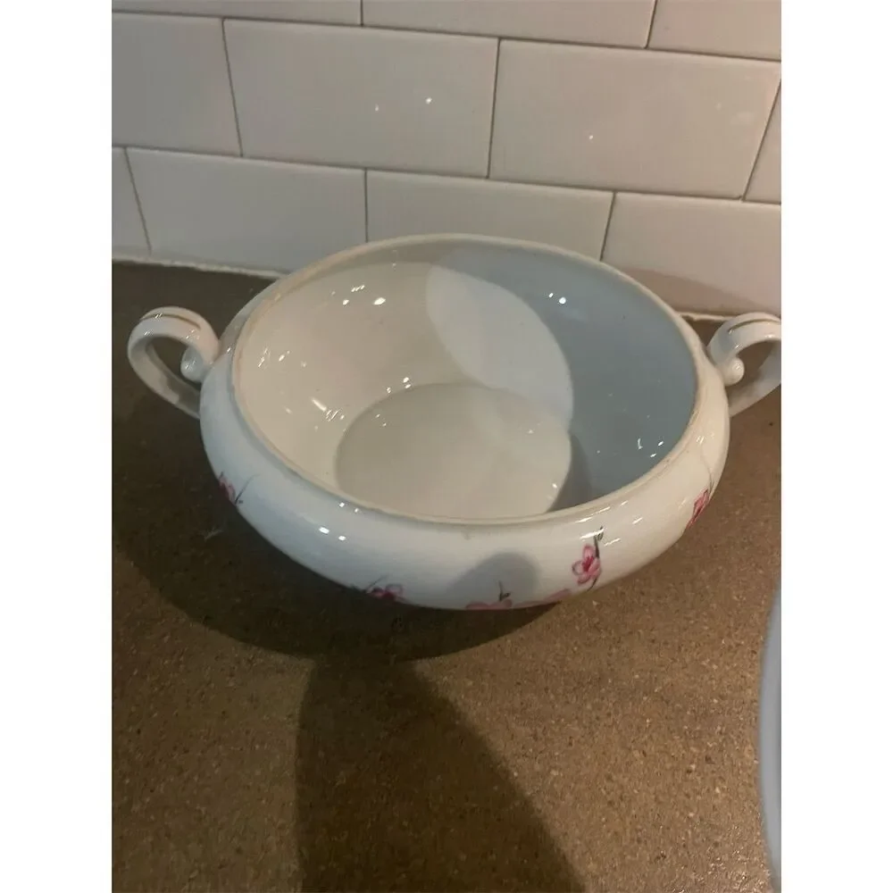 Vintage Sone China Cherry Blossom Porcelain Soup Tureen with Lid